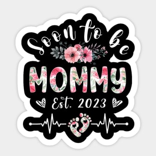 Soon To Be Mommy Est 2023 Floral Sticker